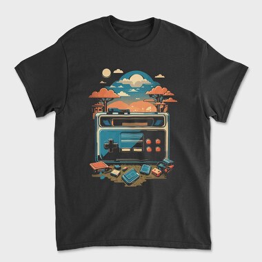Retro Joystick Landscape, Unisex Men's T-Shirt