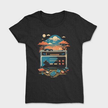 Retro Joystick Landscape, Women's T-Shirt