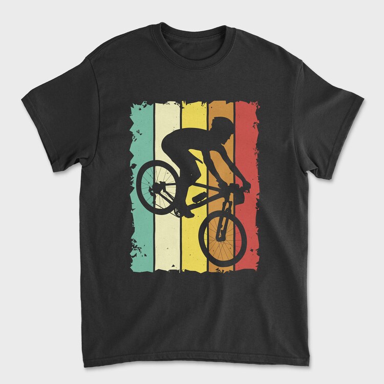 Retro Mountain Biker, Унисекс Мъжка Тениска