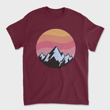 Retro Sunset Mountain, Unisex Men's T-Shirt