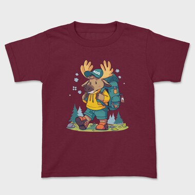 Moose Hiking, Kids' T-Shirt