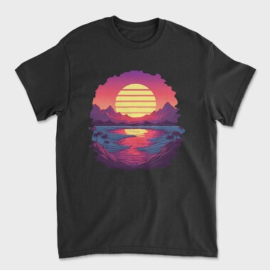 Retro Sunset View, Unisex Men's T-Shirt