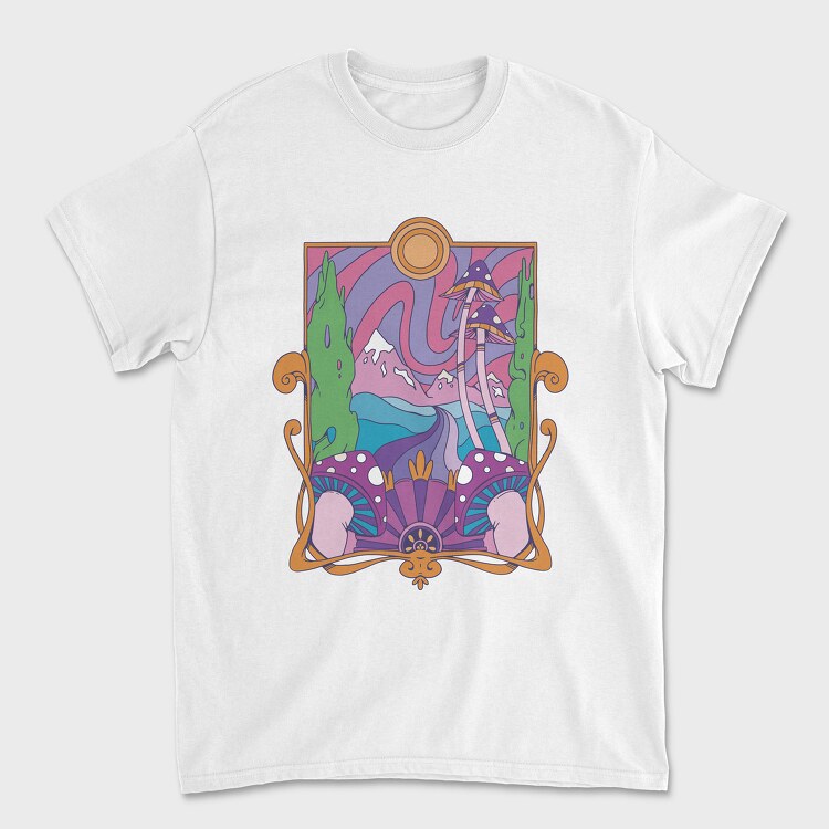 Retro Trippy Landscape, Unisex Men's T-Shirt