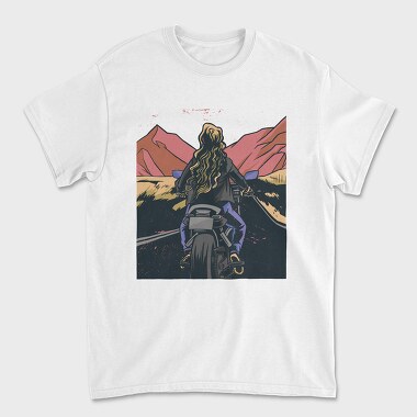 Motorbike Landscape, Unisex Men's T-Shirt