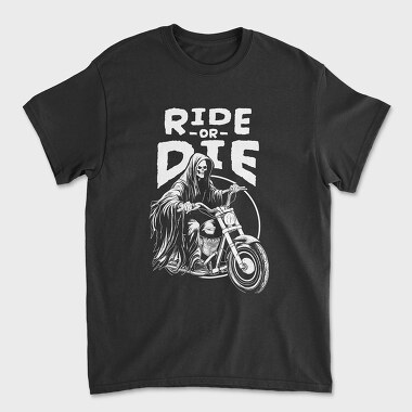 Унисекс Мъжка Тениска, Ride or Die Monochrome