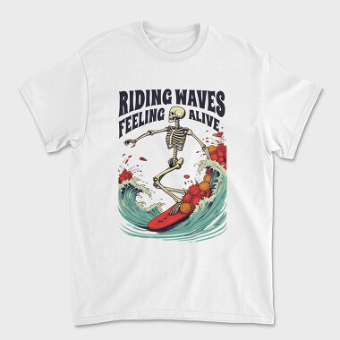 Riding Waves Feeling Alive, Unisex Men's T-Shirt