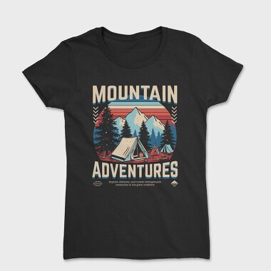 Mountain Adventures Retro Camping, Women's T-Shirt