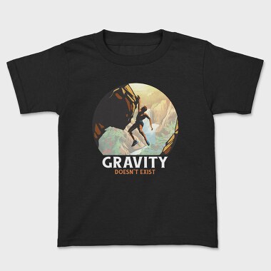 Rock Climbing Gravity, Kids' T-Shirt