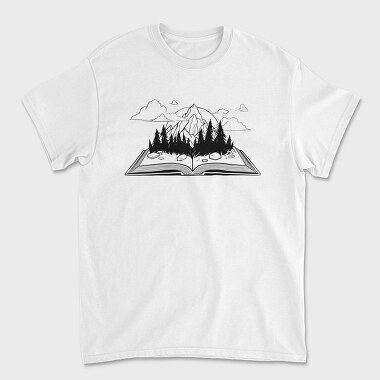 Mountain Book Landscape, Unisex Men's T-Shirt