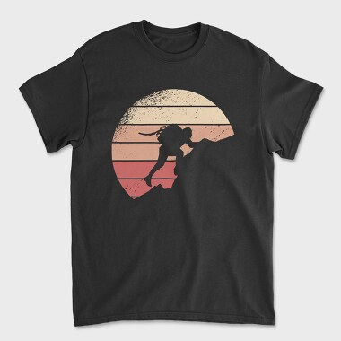 Mountain Climbing Retro Sunset, Unisex Men's T-Shirt