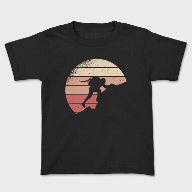 Mountain Climbing Retro Sunset, Kids' T-Shirt