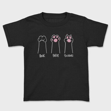 Rock Paper Scissors Paw, Kids' T-Shirt