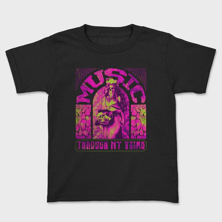 Rock Poster Music Through, Kids' T-Shirt