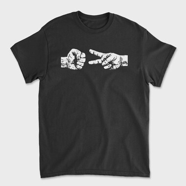 Унисекс Мъжка Тениска, Rock Scisoors Hands