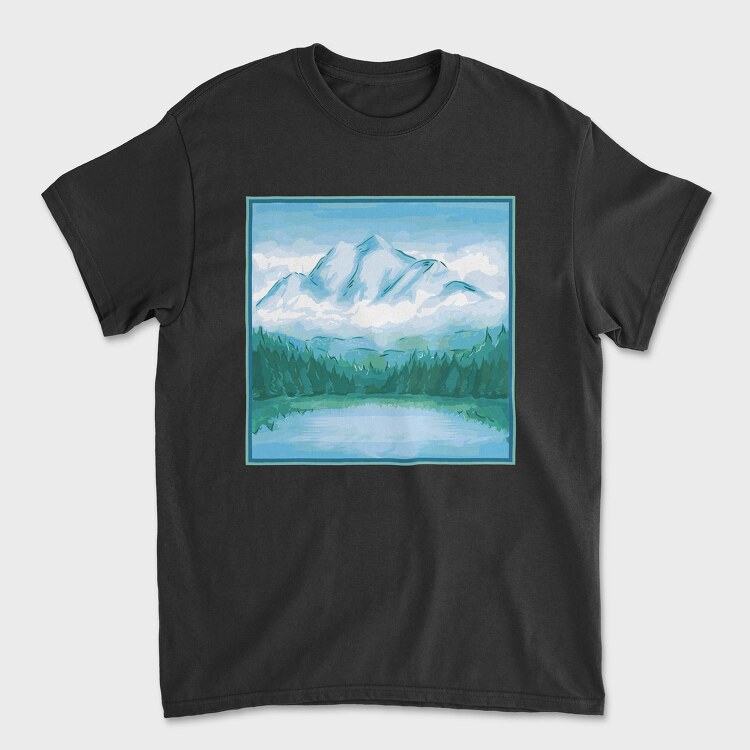 Mountain Painting, Унисекс Мъжка Тениска