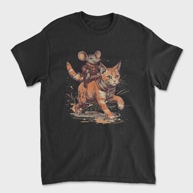 Mouse Cowboy Cat, Unisex Men's T-Shirt