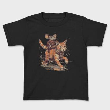 Mouse Cowboy Cat, Kids' T-Shirt