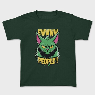 Ew People Green Cat, Kids' T-Shirt