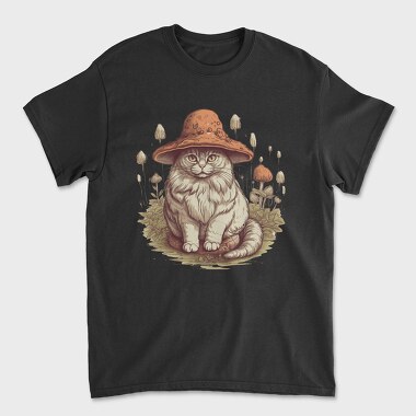 Mushroom Cat Hat, Unisex Men's T-Shirt