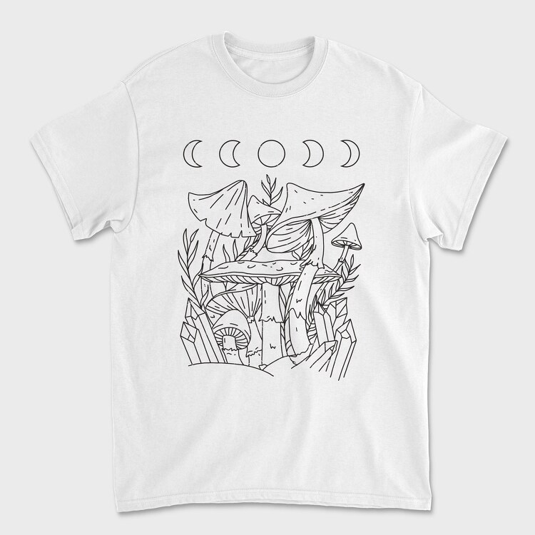 Mushroom Crystals Moon, Unisex Men's T-Shirt