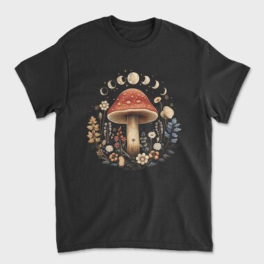 Mushroom Moon Flowers, Unisex Men's T-Shirt