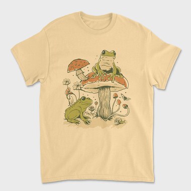 Mushrooms Frogs Nature, Unisex Men's T-Shirt