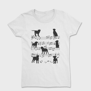 Music Staff Dogs, Women's T-Shirt