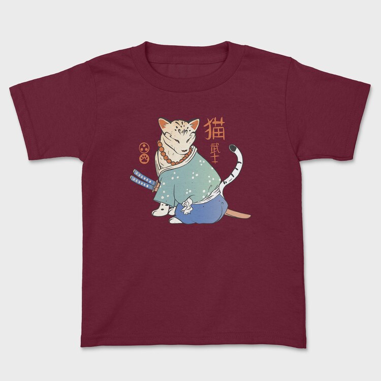 Samurai Cat Traditional, Kids' T-Shirt