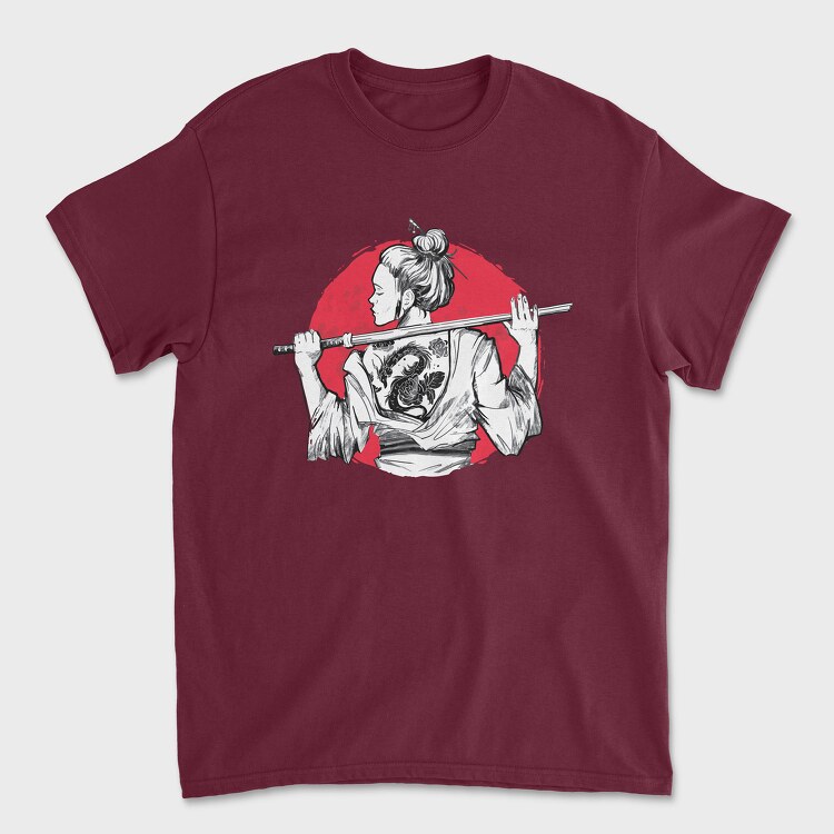Samurai Girl Tattoo, Unisex Men's T-Shirt