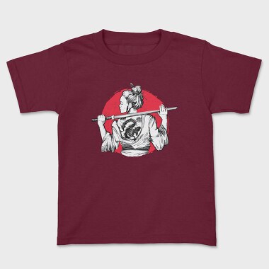 Samurai Girl Tattoo, Kids' T-Shirt