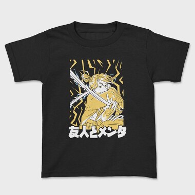 Samurai Girl Yellow, Kids' T-Shirt