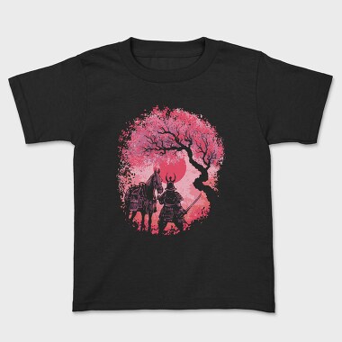 Samurai Horse Landscape, Kids' T-Shirt