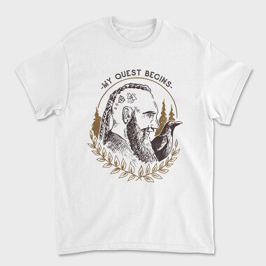 My Quest Begins Viking, Unisex Men's T-Shirt