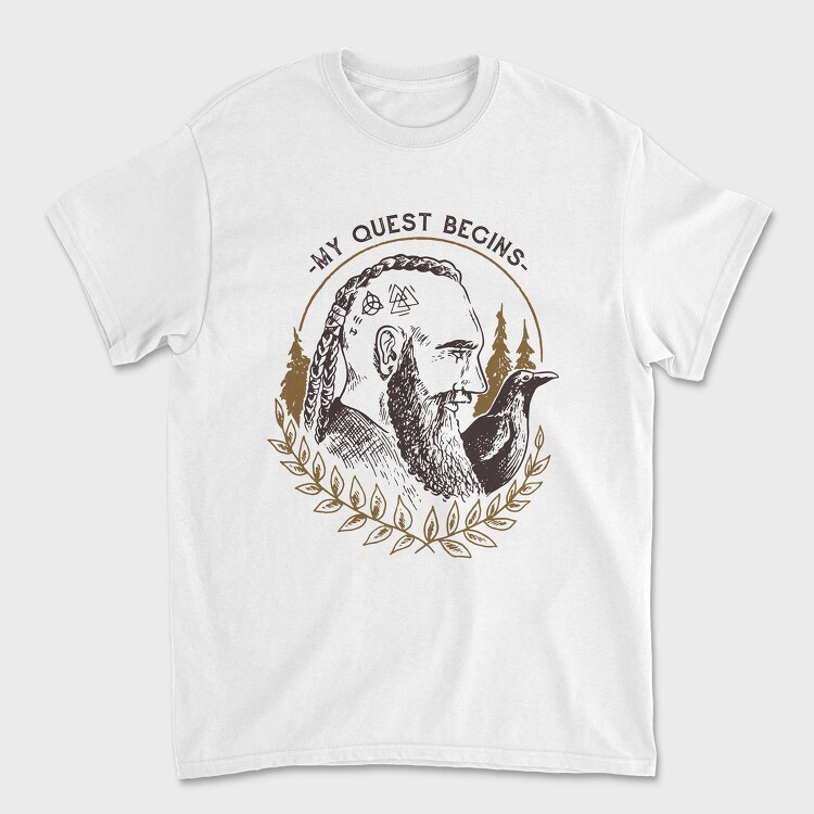 My Quest Begins Viking, Unisex Men's T-Shirt