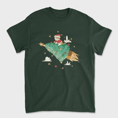 Santa Cat Christmas Tree, Unisex Men's T-Shirt