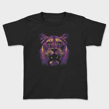 Neon Lion, Kids' T-Shirt