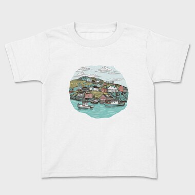 New Found Land Harbour, Kids' T-Shirt