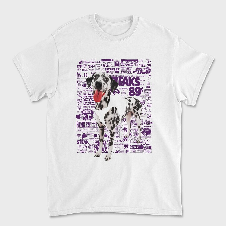 Newspaper Cutout Dalmatian, Unisex Men's T-Shirt