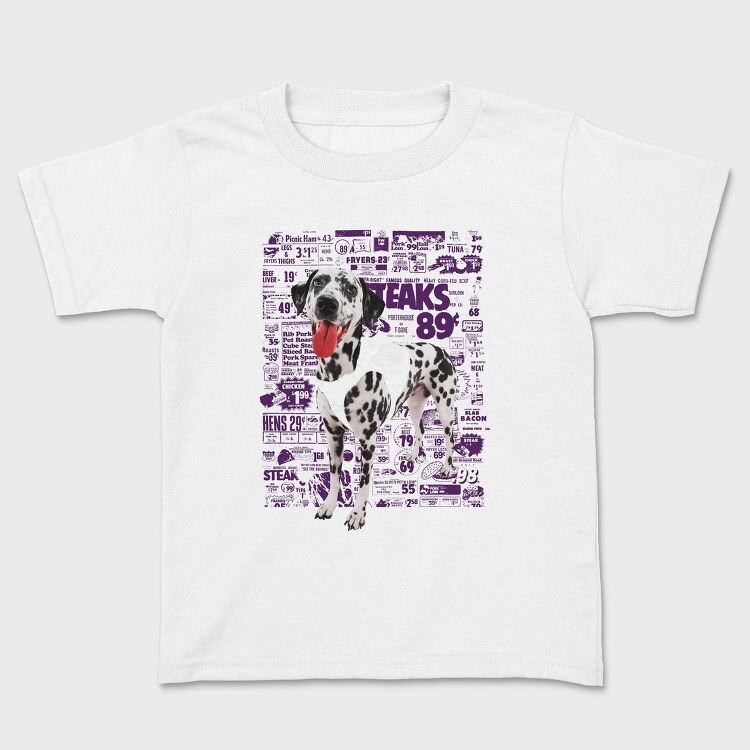 Newspaper Cutout Dalmatian, Kids' T-Shirt