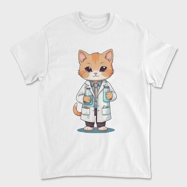 Scientist Cat, Unisex Men's T-Shirt