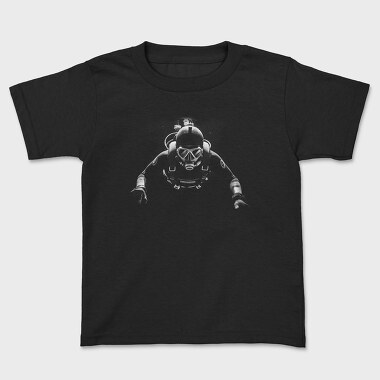 Scuba Diver Monochrome Front View, Kids' T-Shirt