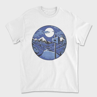 Signpost Mountain Night, Unisex Men's T-Shirt