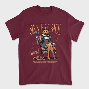 Sinister Grace Pumpkin Creepy, Unisex Men's T-Shirt