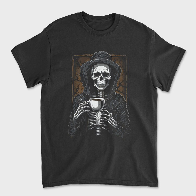 Skeleton Coffee Grave, Unisex Men's T-Shirt
