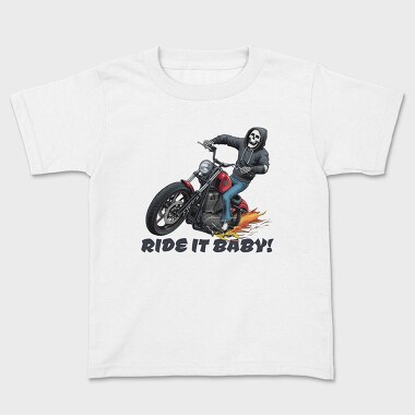 Skeleton Flames Moto, Kids' T-Shirt