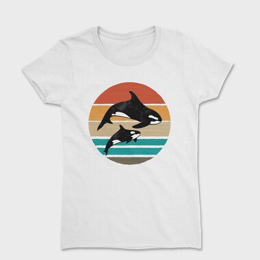 Orca Family Sunset, Women's T-Shirt