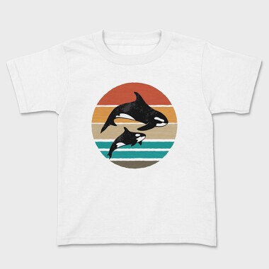 Orca Family Sunset, Kids' T-Shirt