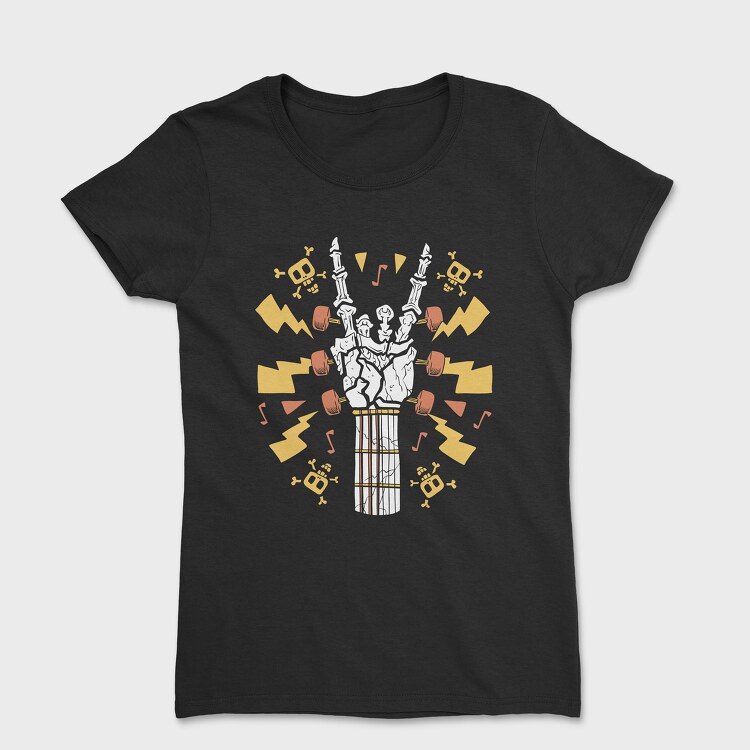 Skeleton Hand Guitar, Дамска Тениска