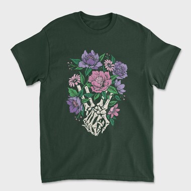 Skeleton Hands Flower, Unisex Men's T-Shirt