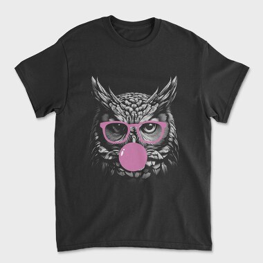 Owl Monochrome Bubblegum, Unisex Men's T-Shirt